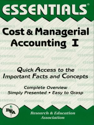 cover image of Cost & Managerial Accounting I Essentials